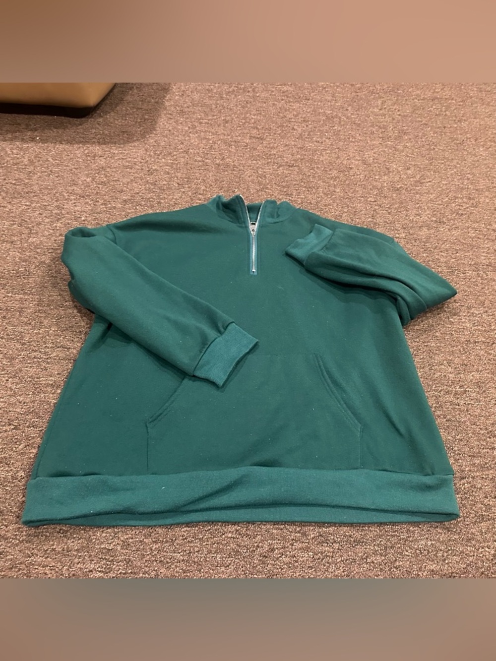 EUC! SHEIN Women's Green Half-Zip Pullover Sweater top shirt XL